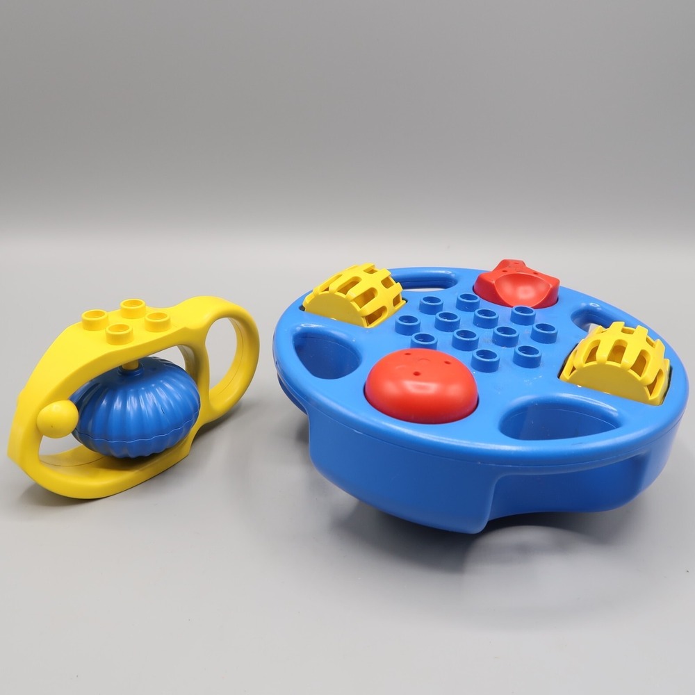 Vintage 1983 Lego Duplo Fish Rattle & Sauser Spinning‎ 2 Piece Set Sensory